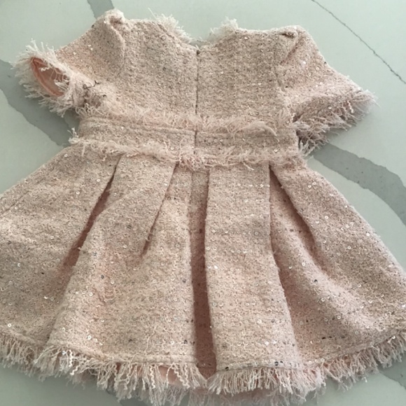 Bardot Junior Baby Girl Pink Tweed Dress Size 6-12 Months - Picture 2 of 6